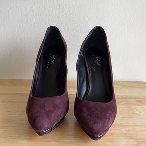 Plum Suede Platform Heel